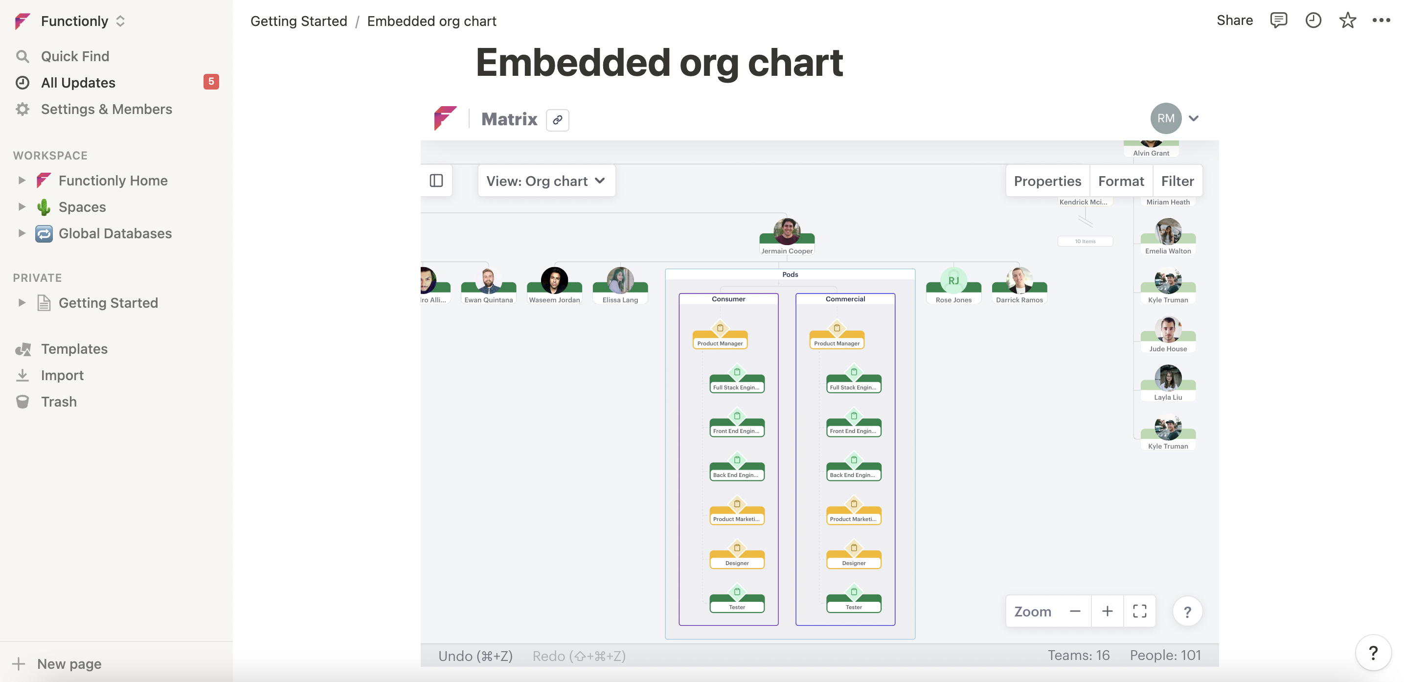 embedded org chart