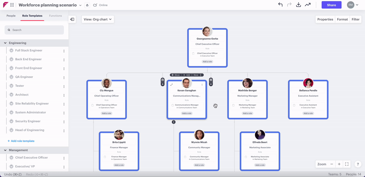 Add vacancies using the org chart
