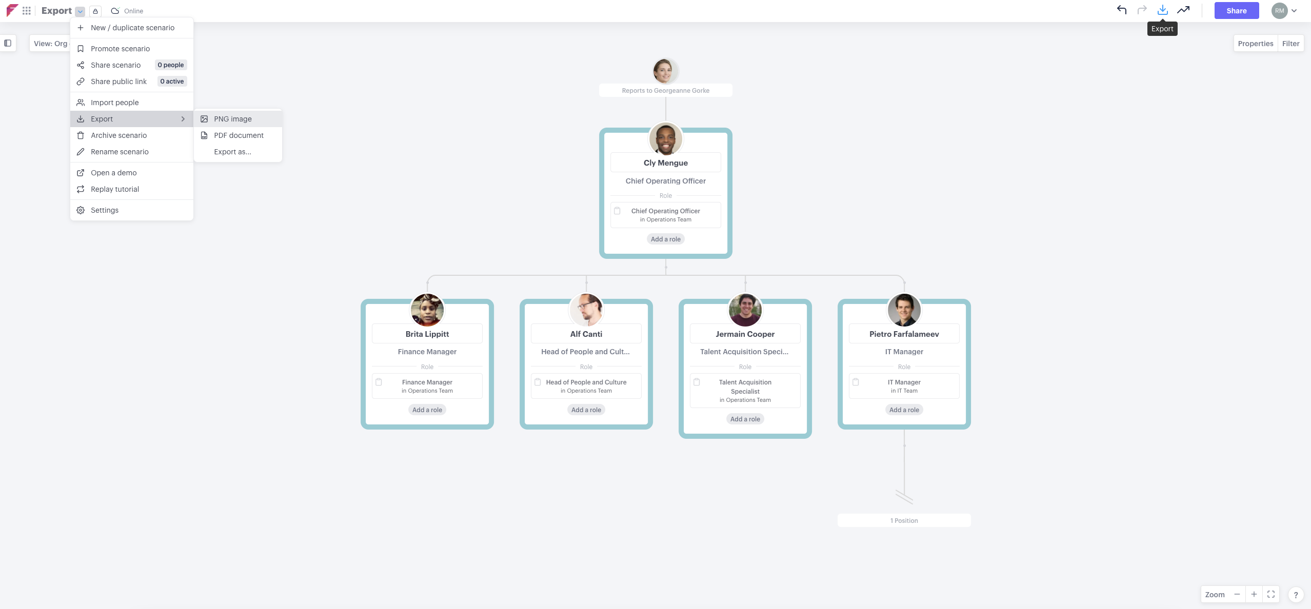 How to export your org chart