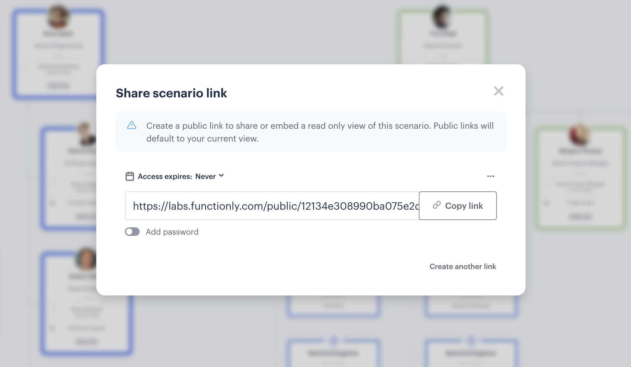 share scenario link