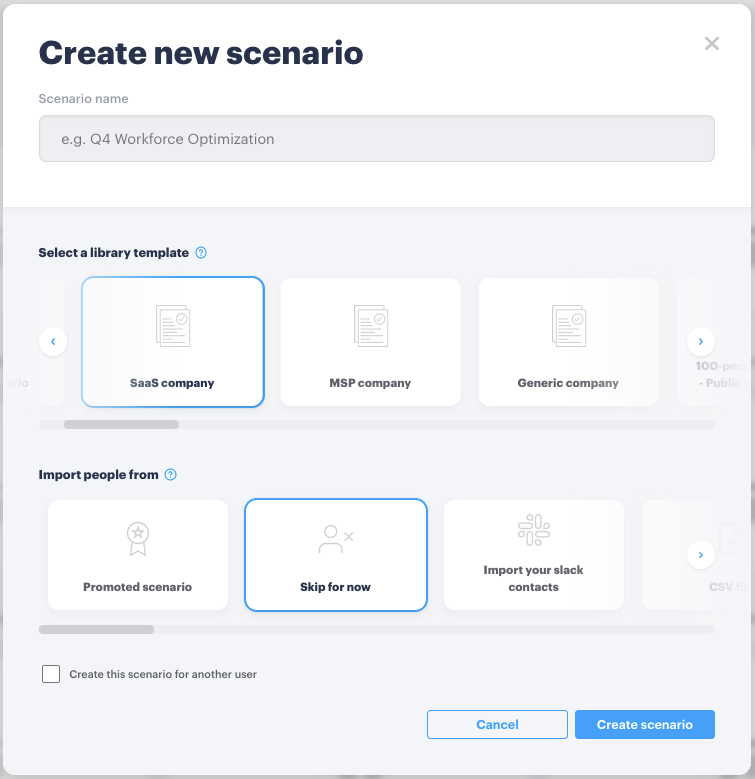 Create a new scenario - Functionly